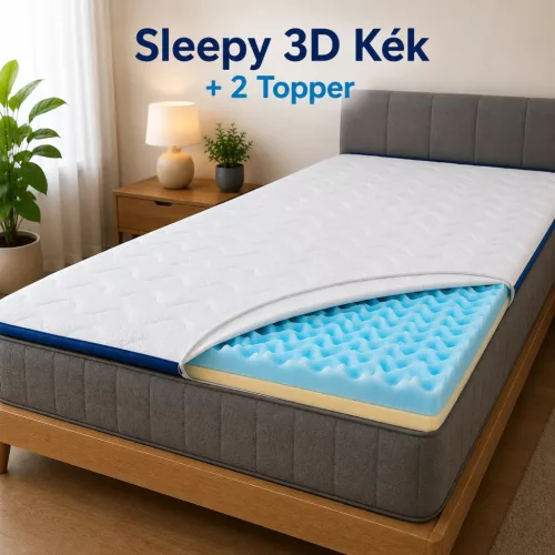 Sleepy 3D Kék 2cmHR + 5cm7ónás Kék fedőmatrac