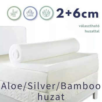 Ortho-Sleepy Memory+2cm HR-EcO fedőmatrac, Silver, Aloe vagy Bamboo huzattal,  8cm magas, 90x200cm   Ortho-Sleepy Memory+2cm HR-EcO fedőmatrac, Silver, Aloe vagy Bamboo huzattal,  8cm magas, 90x200cm