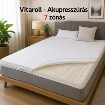   Vitaroll - Akupresszúrás 7 zónás Fedőmatrac, Komfortosít/Puhít
