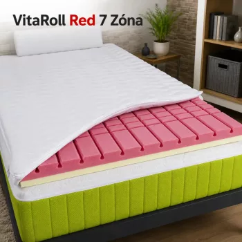   VitaRoll - Red 7 zónás + 2cm HR EcO hab, Kiegyenlítő fedőmatrac