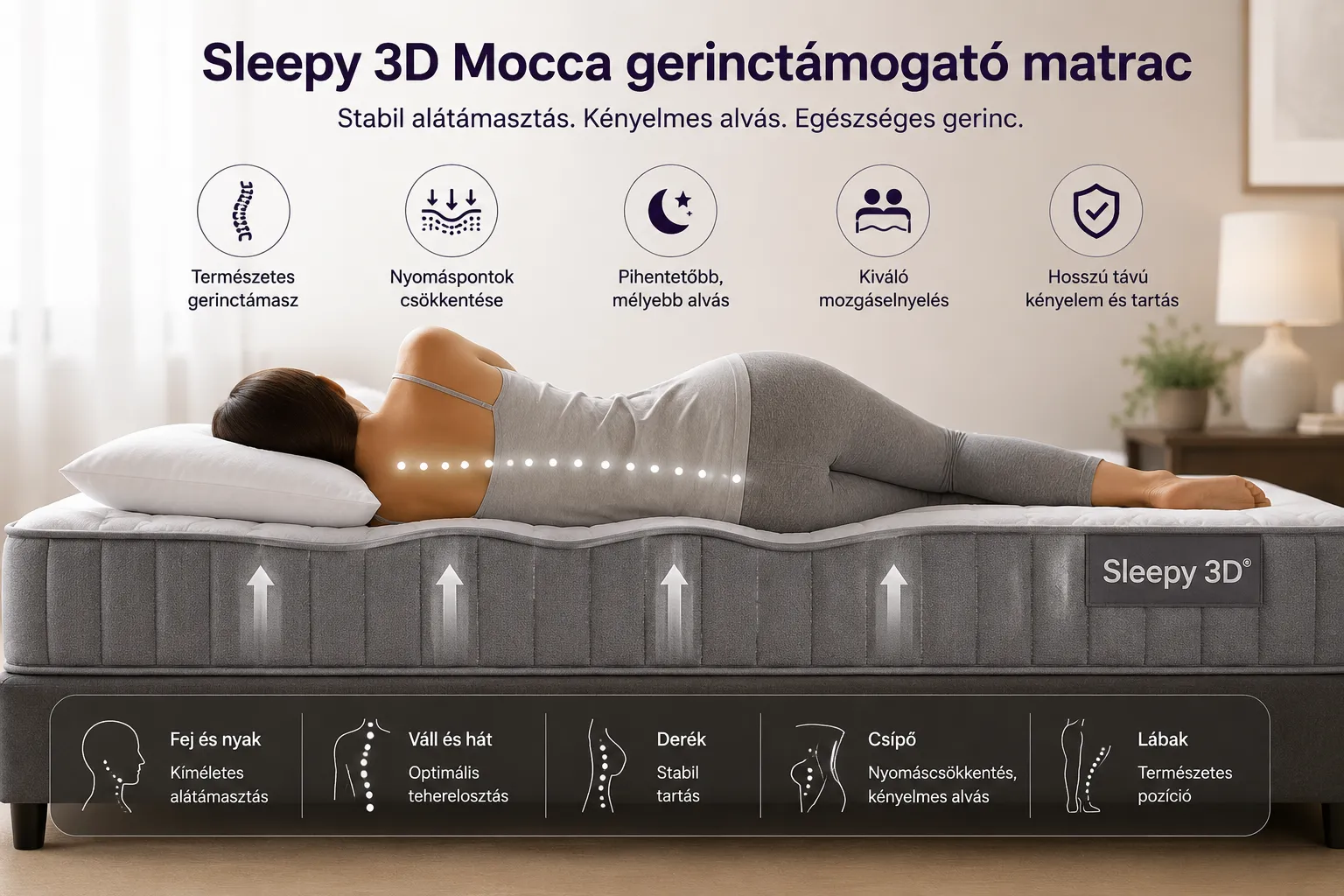 Sleepy 3D Mocca gerinctámogató matrac